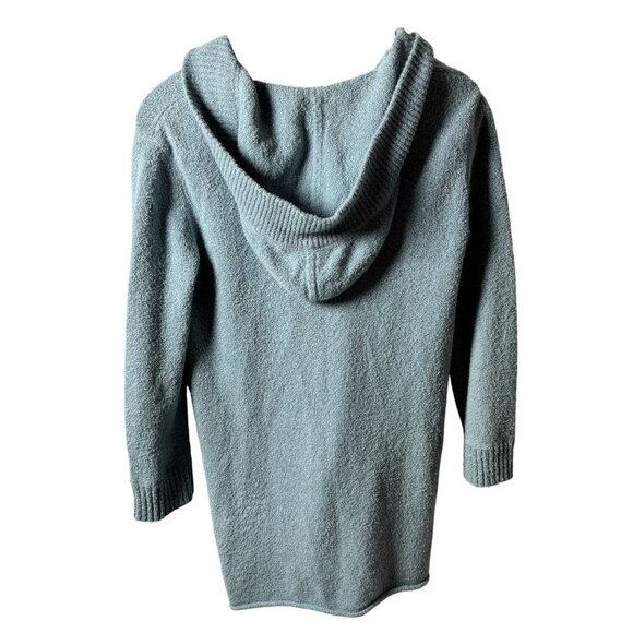 J. Jill Womens oversized XS Petite Hooded Blue Button-Up Cardigan Sweater - Picture 2 of 7